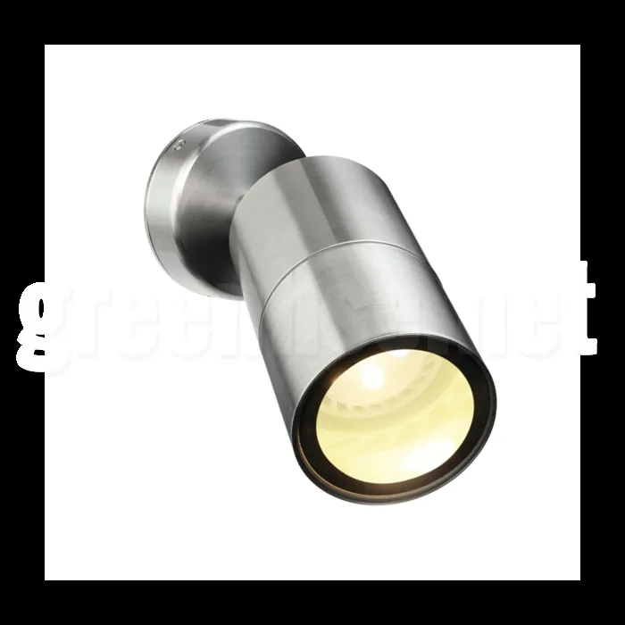 LED adjustable wall light in brushed chrome anodised aluminium