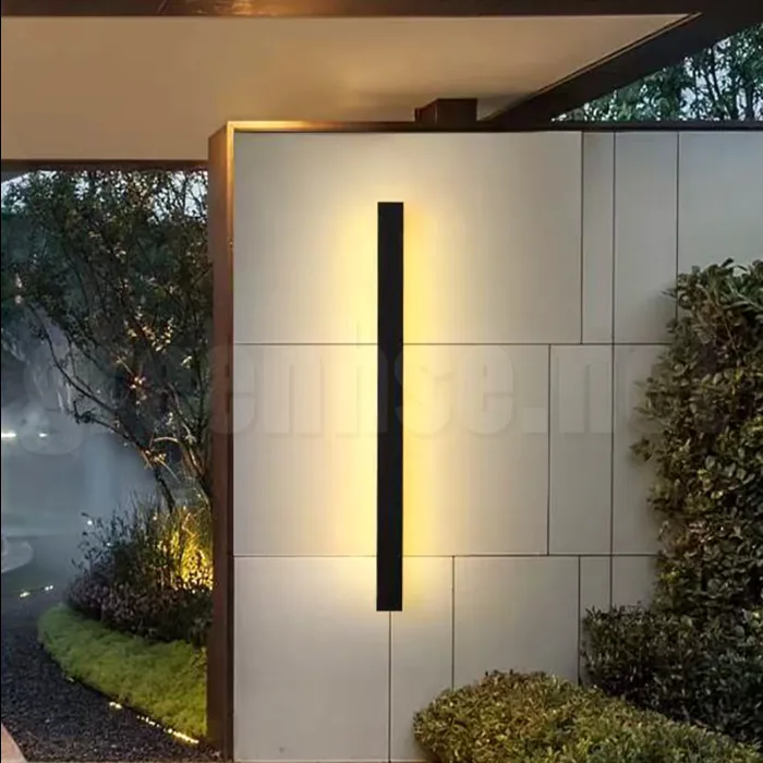 1m black linear LED wall light