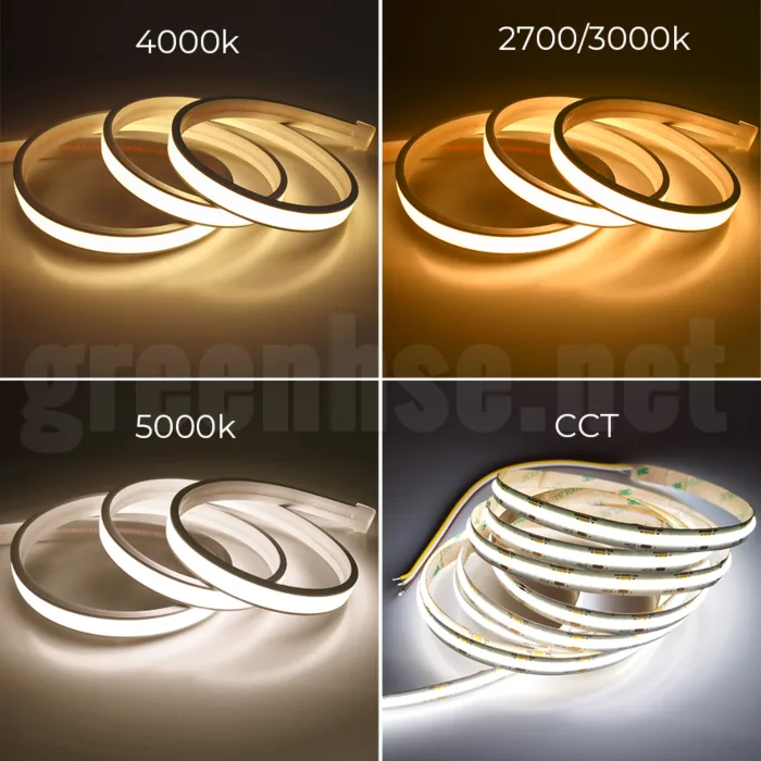 24V dotless COB LED strip lighting in a range of colour temperatures