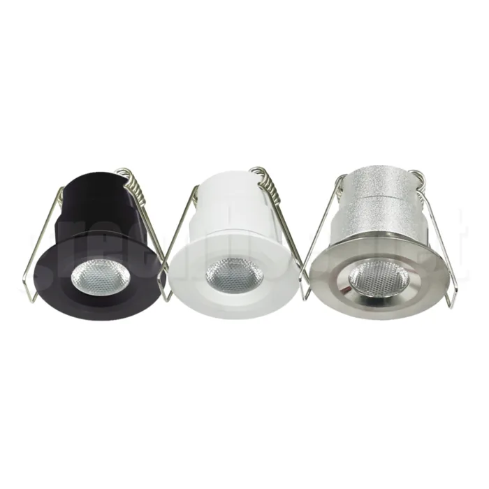 30mm 3W LED star light in black, white and brushed chrome covers