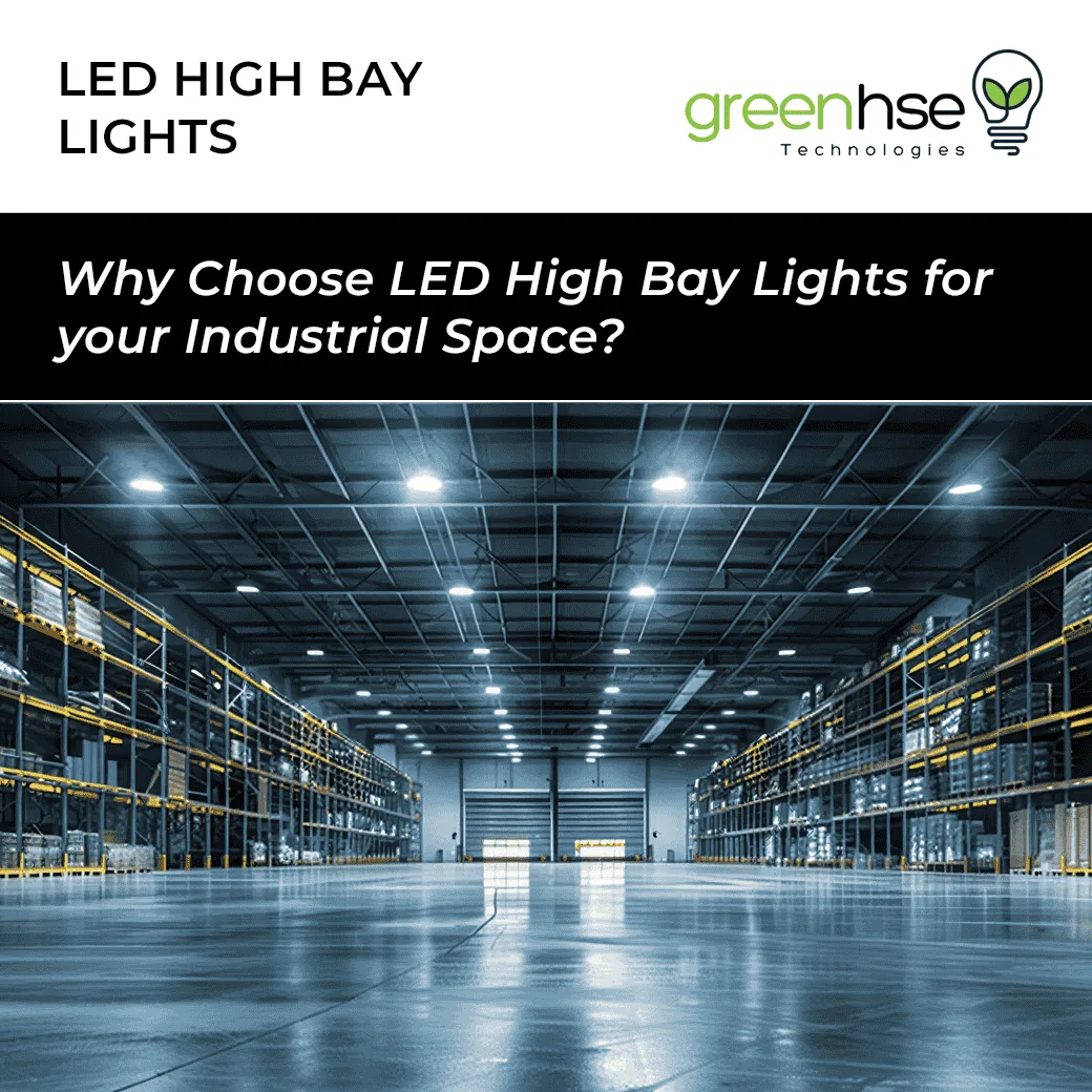 LED high bay lights illuminating a large warehouse with racking, why choose LED high bay lights for your industrial space