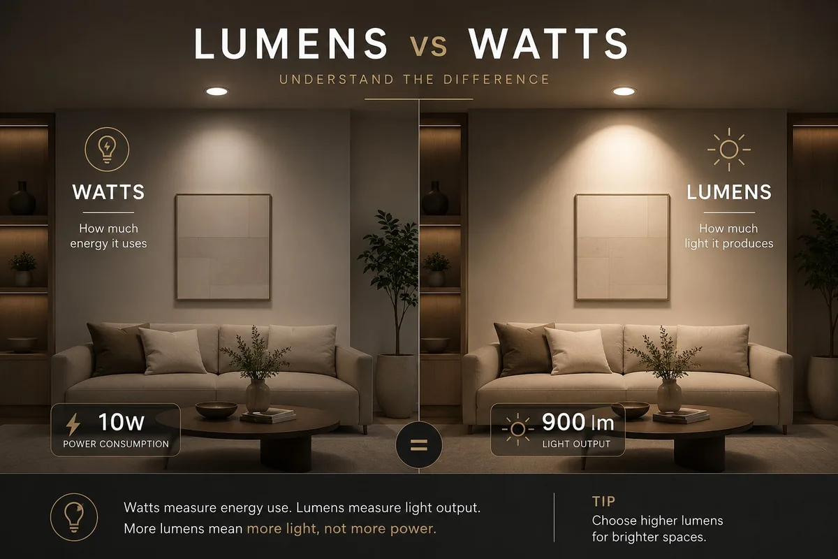 Lumens vs watts explained by Greenhse Technologies, Perth LED lighting