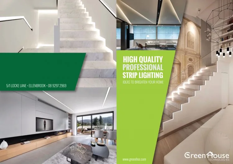 Greenhse high quality professional strip lighting ideas for stairs, ceilings and living rooms