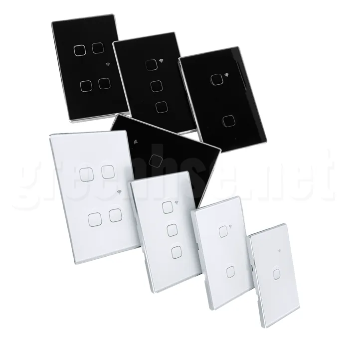 Smart crystal glass switches in white and black