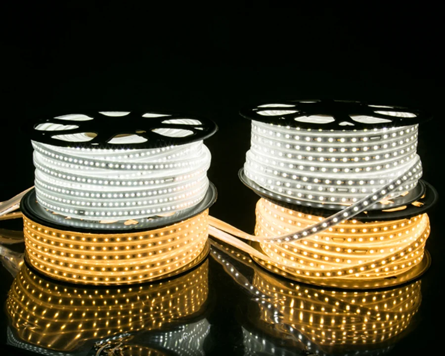 240V LED strip light reels, warm white and cool white