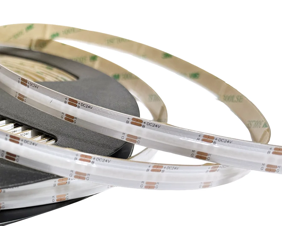 Sealed 24V RGB COB strip light on the reel