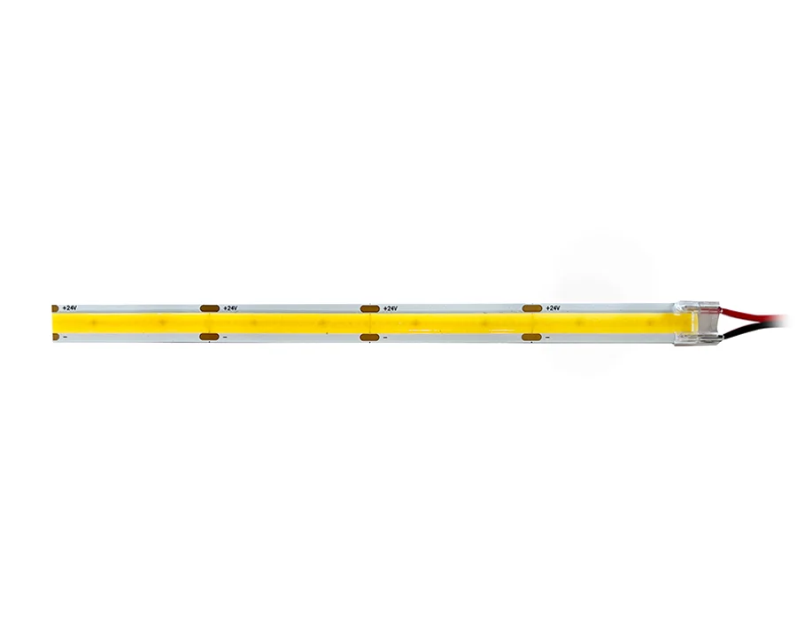 Short cut length of COB LED strip light with its lead attached